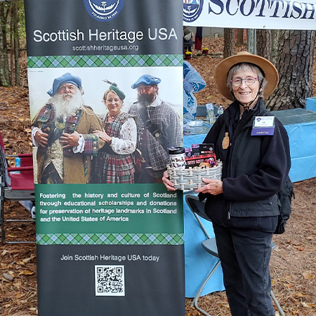 Bonny Bronson winner of our raffle at Stone Mountain Highland Games in Georgia